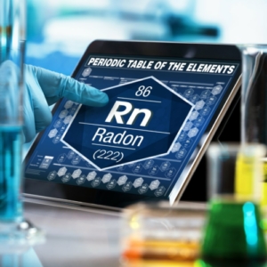 information about radon on tablet screen